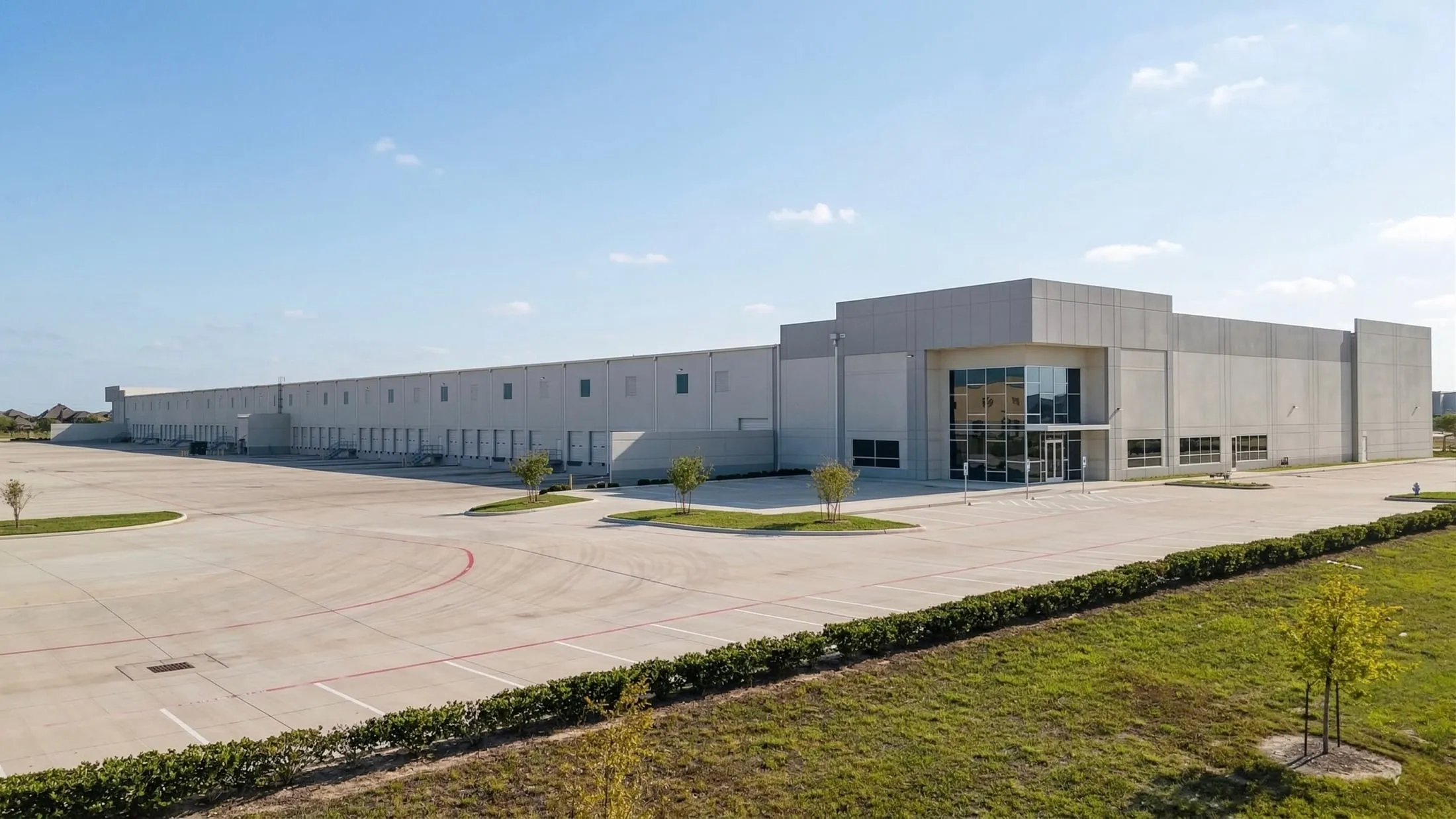 Industrial building and truck court at the Built Realty Katy site